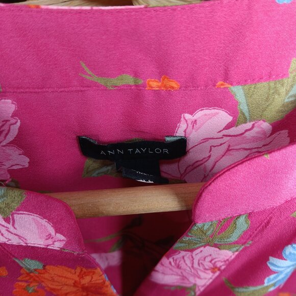 Ann Taylor Lot of 2 Dresses Peasant Midi and Floral Mini Shirt Dress - Picture 12 of 14